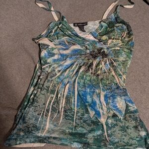 INC International Concepts Green and Blue Women's Top